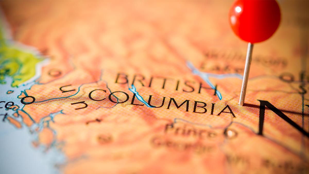 how-to-incorporate-in-british-columbia A map of British Columbia with a pin in it